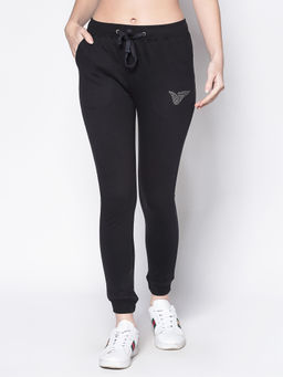 Sera - Black Solid Trackpant