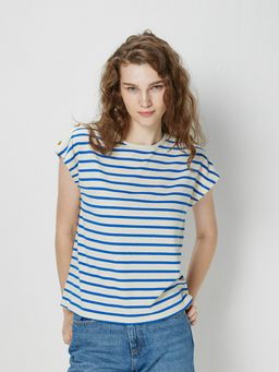 Cover Story - Navy & White Stripes Tshirt