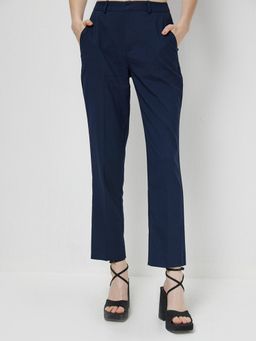 Cover Story - Blue Solid Straight Pant