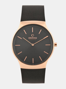 Obaku - Black Round Dial Analog Watch - V178GXVBMB