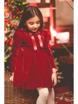 THE PONY & PEONY CO. - Charlotte Maroon Velvet Dress