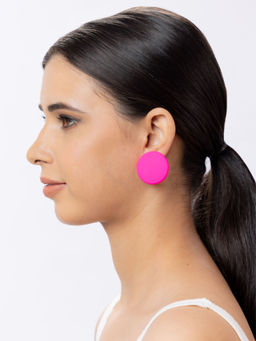 Niscka - Pink Fashionable Huge Stud Earrings