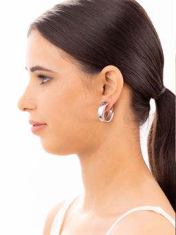 Niscka - Stylish Small Silver Hoops For Women