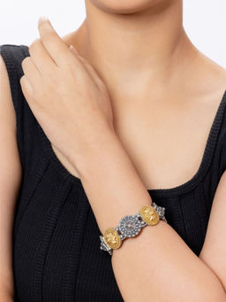 Niscka - Vintage Silver Oxidised Openable Kada (2.6)