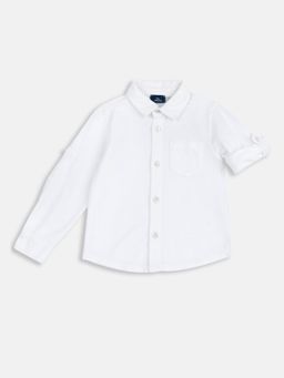Chicco - Boys White Solid Knitted Shirt