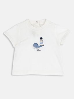 Chicco - Boys White Embroidered T-Shirt