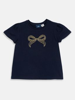 Chicco - Girls Navy Blue Embellished T-Shirt