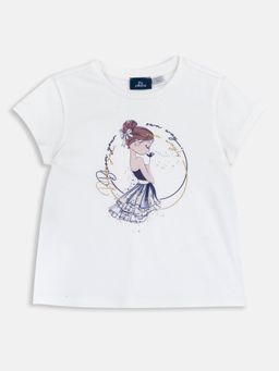 Chicco - Girls White Graphic Printed T-Shirt