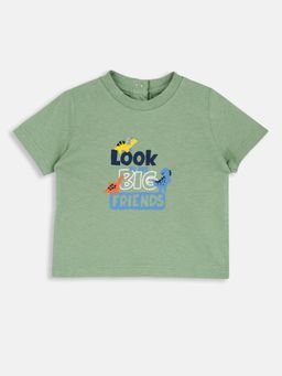 Chicco - Boys Green Printed Cotton T-Shirt