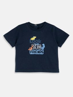 Chicco - Boys Navy Blue Printed Cotton T-Shirt