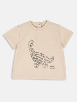 Chicco - Boys Beige Typography T-Shirt