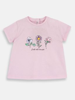Chicco - Girls Pink Graphic Printed T-Shirt