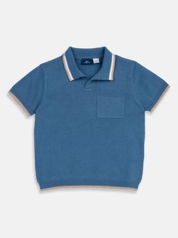 Chicco - Boys Blue Solid Polo T-Shirt