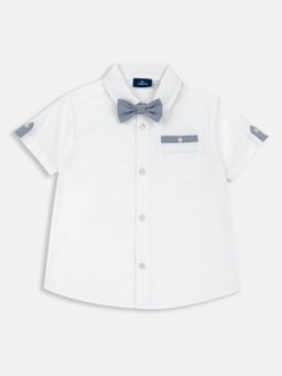 Chicco - Boys White Solid Shirt with Bow
