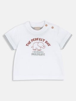 Chicco - Boys White Embroidered T-Shirt