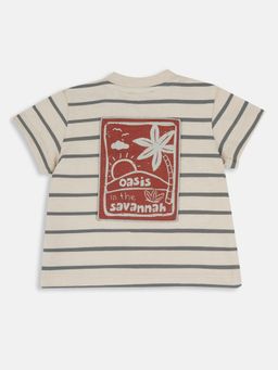 Chicco - Boys Beige Striped T-Shirt
