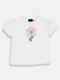 Chicco - Girls White Embellished T-Shirt