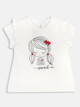 Chicco - Girls White Graphic T-Shirt