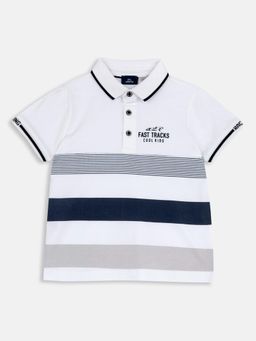 Chicco - Boys White Colorblock Polo T-Shirt