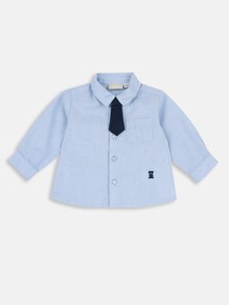 Chicco - Boys Light Blue Solid Shirt with Tie