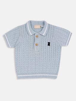 Chicco - Boys Light Blue Solid Polo T-Shirt