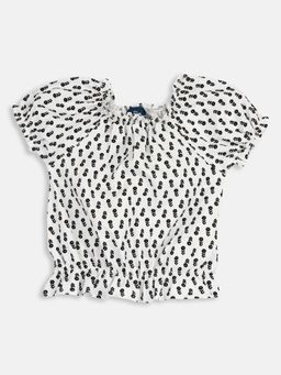Chicco - Girls White Floral Printed Top