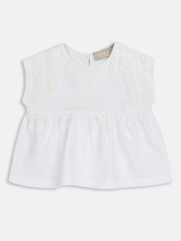 Chicco - Girls White Embroidered Top