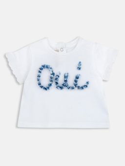 Chicco - Girls White Embellished T-Shirt