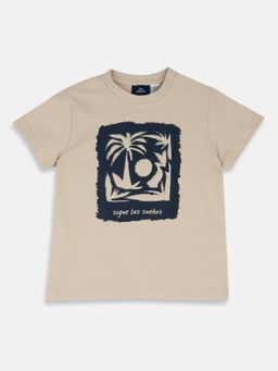 Chicco - Boys Beige Graphic T-Shirt