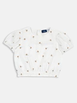 Chicco - Girls White Floral Printed Top