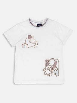 Chicco - Boys White Embroidered T-Shirt