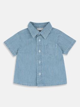 Chicco - Boys Medium Blue Striped Shirt