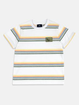 Chicco - Boys White Striped T-Shirt