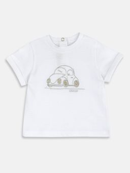 Chicco - Boys White Embroidered T-Shirt
