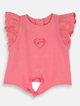 Chicco - Girls Medium Pink Embroidered Top