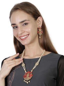 Anika's Creations - Anika's Creation Exclusive Meenakari Traditional Temple Jewellery Set