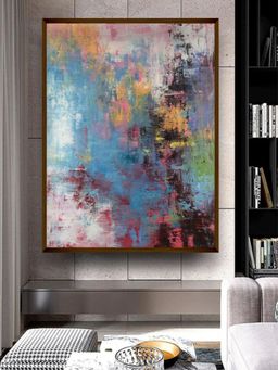 The Art House - Blue Yellow Abstract Painting Wall Art