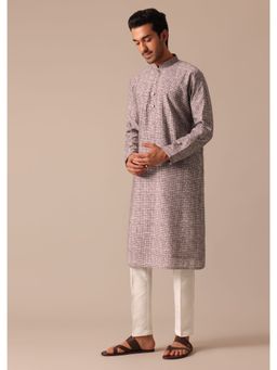 KALKI FASHION - Purple Muslin Silk Kurta and Pant (Set of 2)