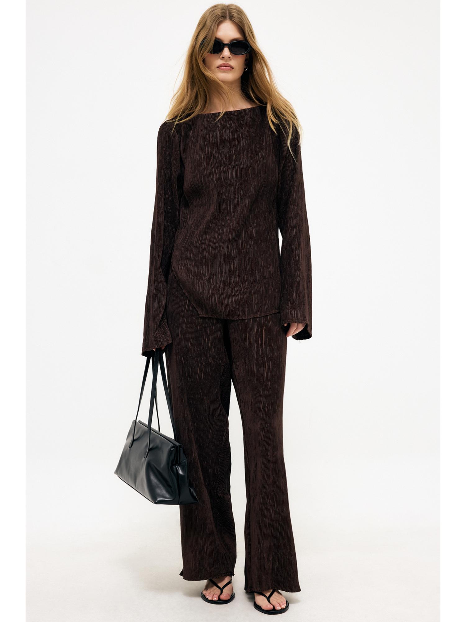 na-kd Brown Structured Mid Waist Pant-picture-2