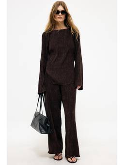 NA-KD - Brown Structured Mid Waist Pant
