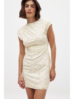 NA-KD - Off White Mini Open Back Dress