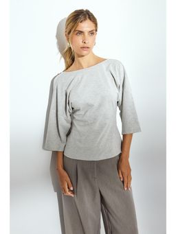 NA-KD - Grey Tie Back Tee