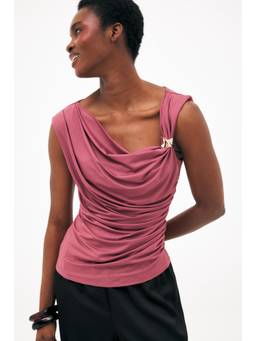 NA-KD - Dusty Pink Buckle Detail Sleeveless Top