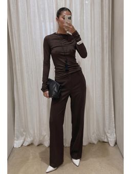 NA-KD - Brown Tailored Mid Waist Pant