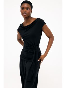 NA-KD - Black Waist Knot Detail Top