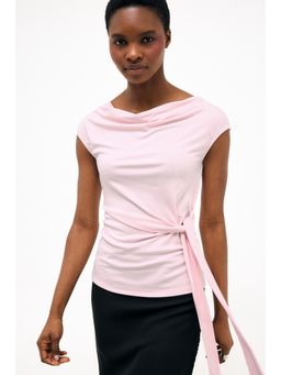 NA-KD - Light Pink Waist Knot Detail Top