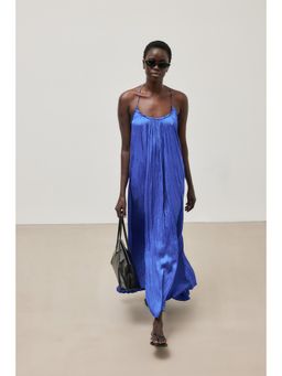 NA-KD - Cobalt Gathered Volume Strap Dress
