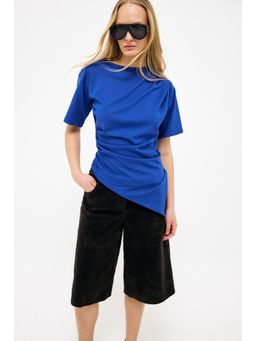NA-KD - Blue Rouched Waist Top