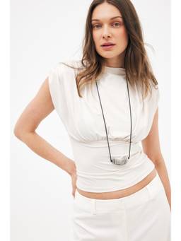 NA-KD - White Short Sleeve Jersey Top