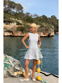 NA-KD - Multi-Color Stripes Cotton Mini Dress with Belt